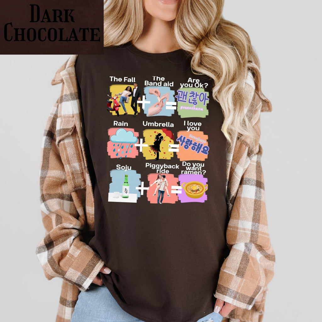 KDrama Cliche Mashup T-Shirt | K-Pop Phrases, Icons, funny shirt for kdrama binge watchers