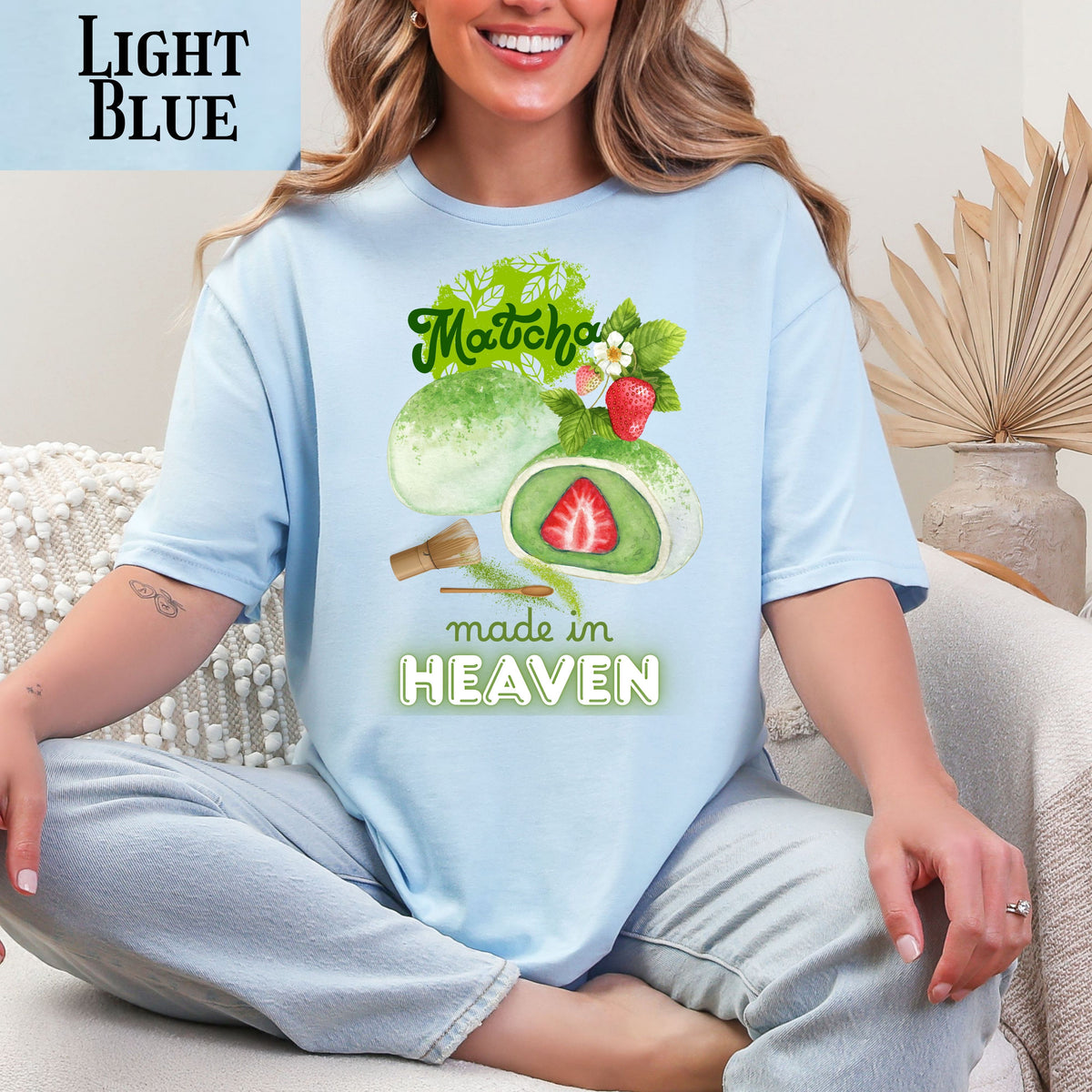 Matcha Mochi T‑Shirt — “Matcha made in Heaven” Cute Japanese Dessert Tee