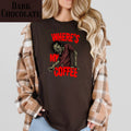 Funny Zombie Coffee T-Shirt, Halloween Graphic Tee for Coffee Lovers, Dark Humor, Gift for Him Her, Casual Outfits, Zombie Enthusiasts