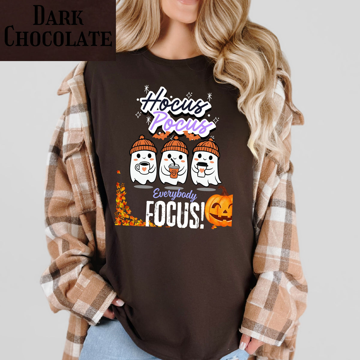 Hocus Pocus Halloween T-Shirt with Ghost Design, Fall Tee, Spooky Cute Halloween Shirt for teachers, Trick-or-Treat, Fall Celebrations