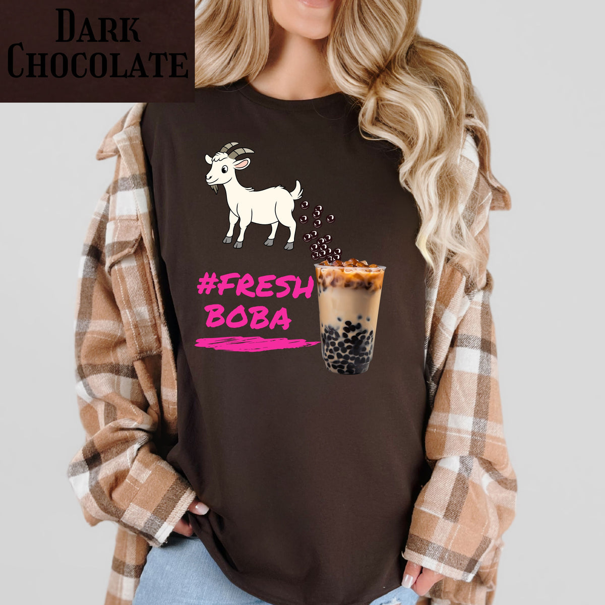 #FRESH BOBA Goat Bubble Tea T-Shirt