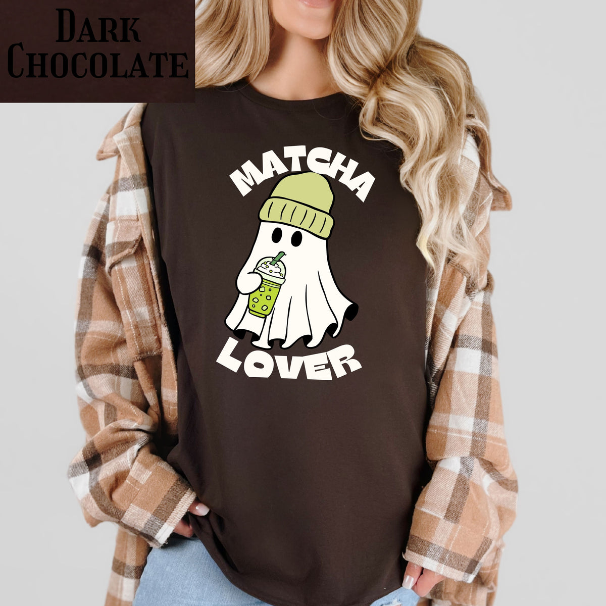 Matcha Lover ghost graphic T-Shirt | Cute matcha tea design