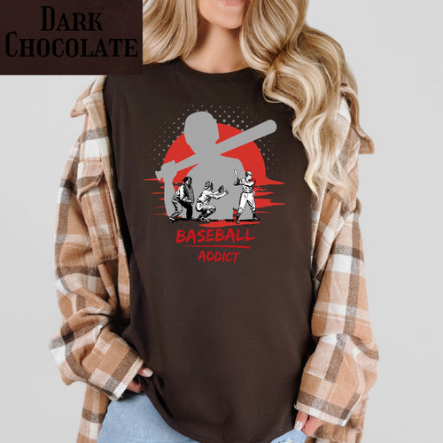Baseball Addict T-Shirt — Retro Batter Graphic Tee for Fans