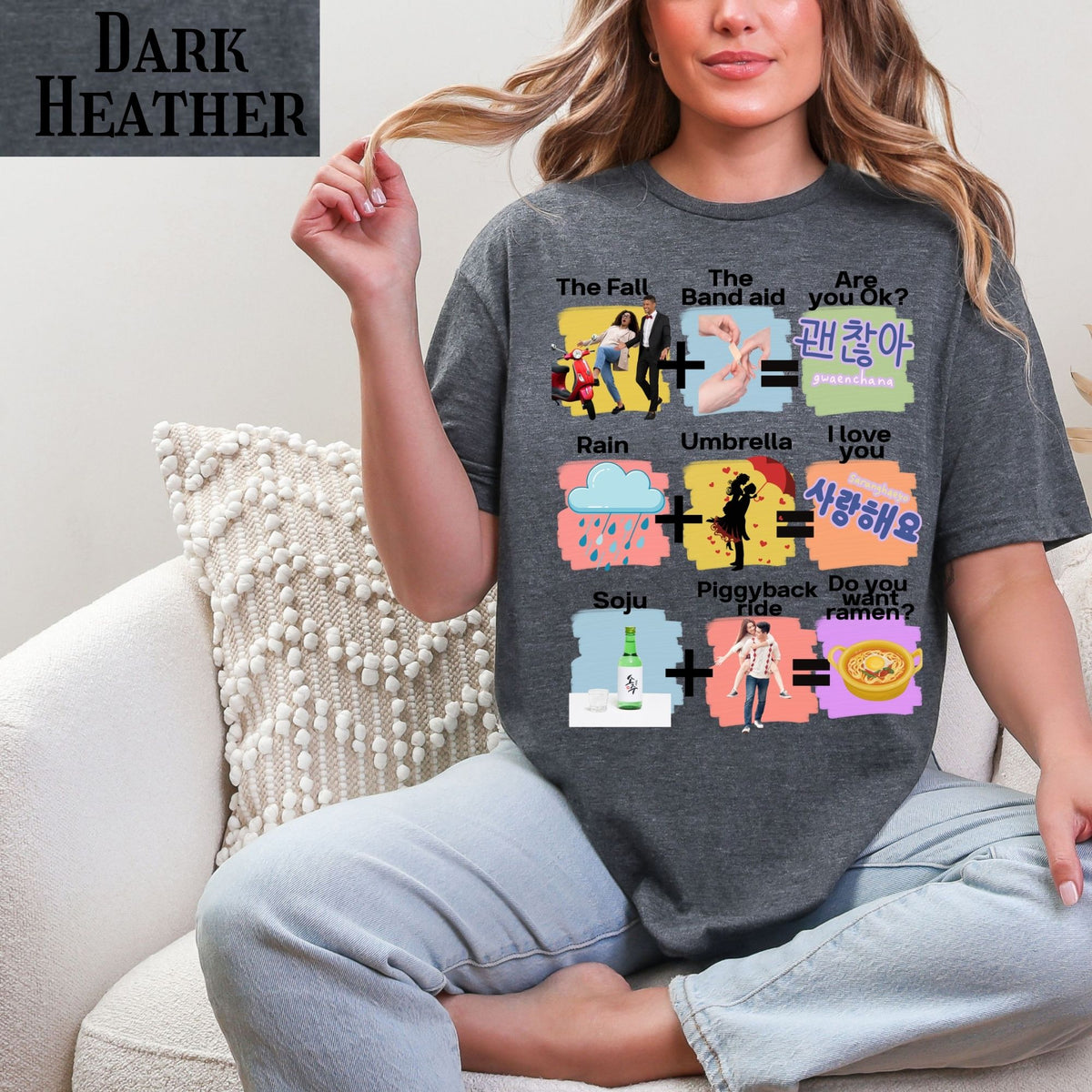 KDrama Cliche Mashup T-Shirt | K-Pop Phrases, Icons, funny shirt for kdrama binge watchers
