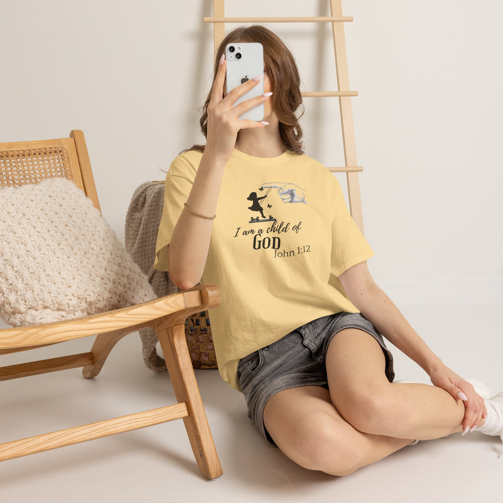 Child of God T-Shirt — “I am a child of GOD” John 1:12 Christian Faith Tee