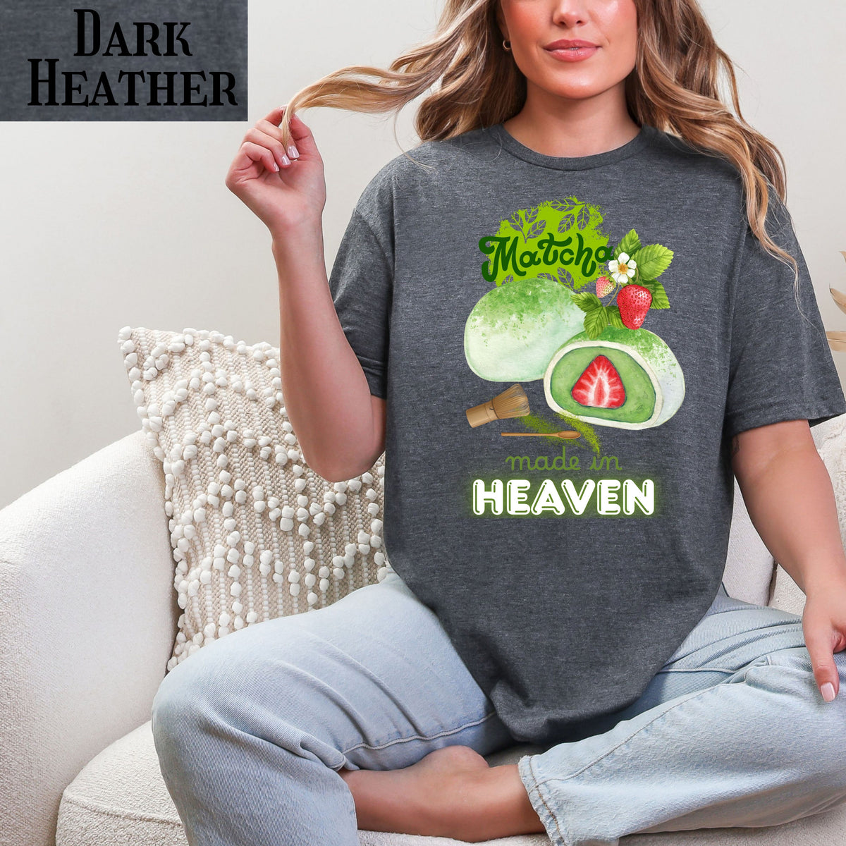 Matcha Mochi T‑Shirt — “Matcha made in Heaven” Cute Japanese Dessert Tee