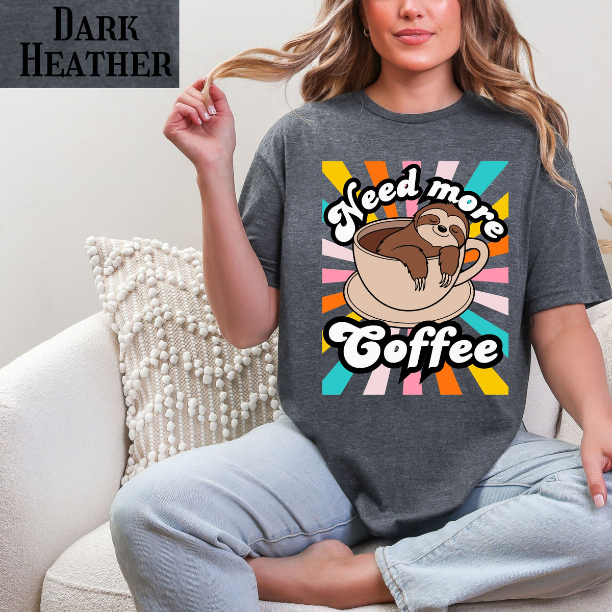 Cute Coffee Sloth Unisex Softstyle T-Shirt, Funny Tee, Gift for Coffee Lovers, Relaxation Vibe, Great for Casual Wear, Birthday Gift