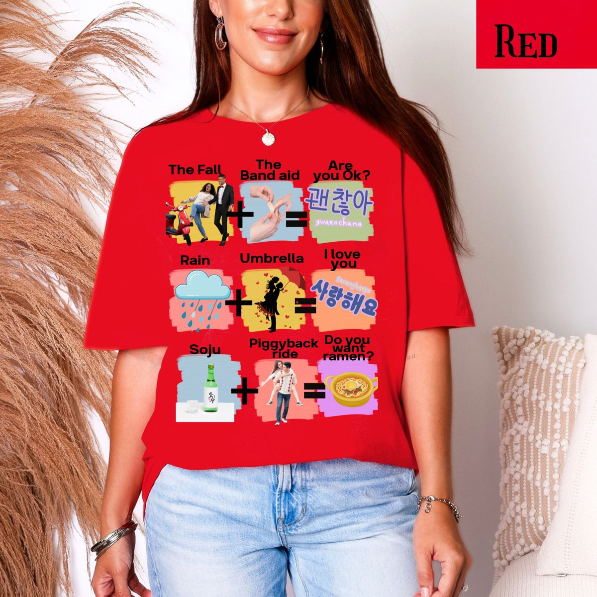 KDrama Cliche Mashup T-Shirt | K-Pop Phrases, Icons, funny shirt for kdrama binge watchers