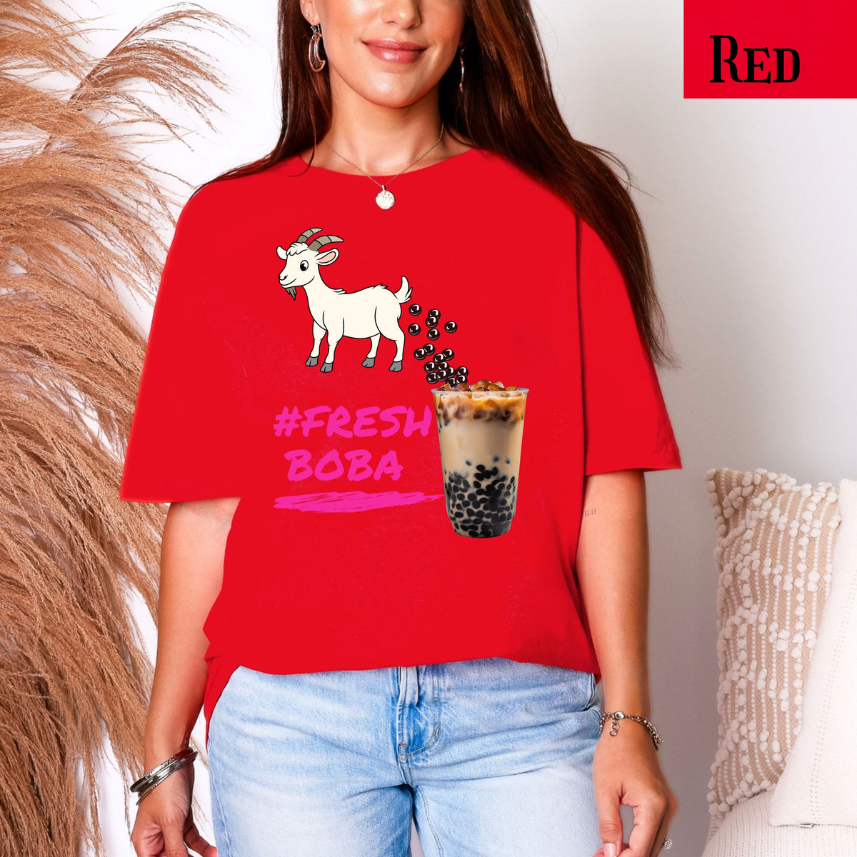 #FRESH BOBA Goat Bubble Tea T-Shirt
