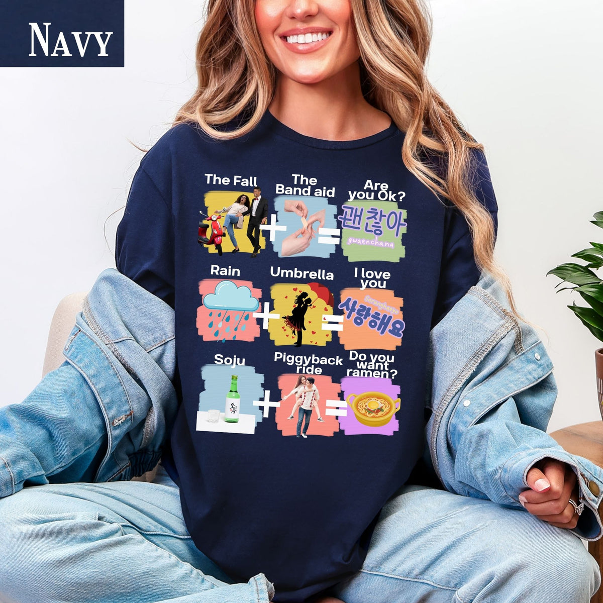 KDrama Cliche Mashup T-Shirt | K-Pop Phrases, Icons, funny shirt for kdrama binge watchers