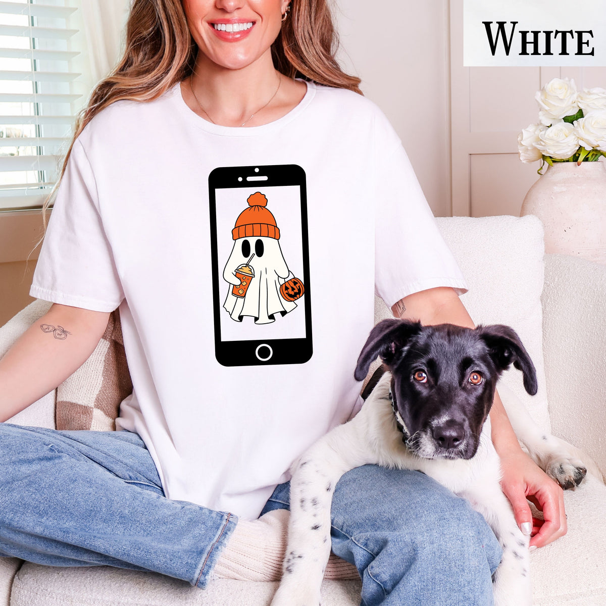 Ghosted meme T-Shirt, funny slang graphic tee for Halloween, ghost design, cell phone meme, trendy statement, funny gift for teens
