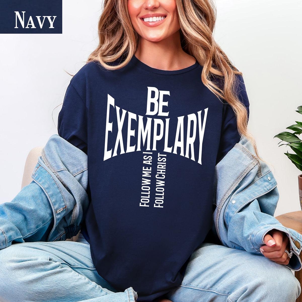 Christian T-Shirt: Be Exemplary Follow Me As I Follow Christ Faith Tee