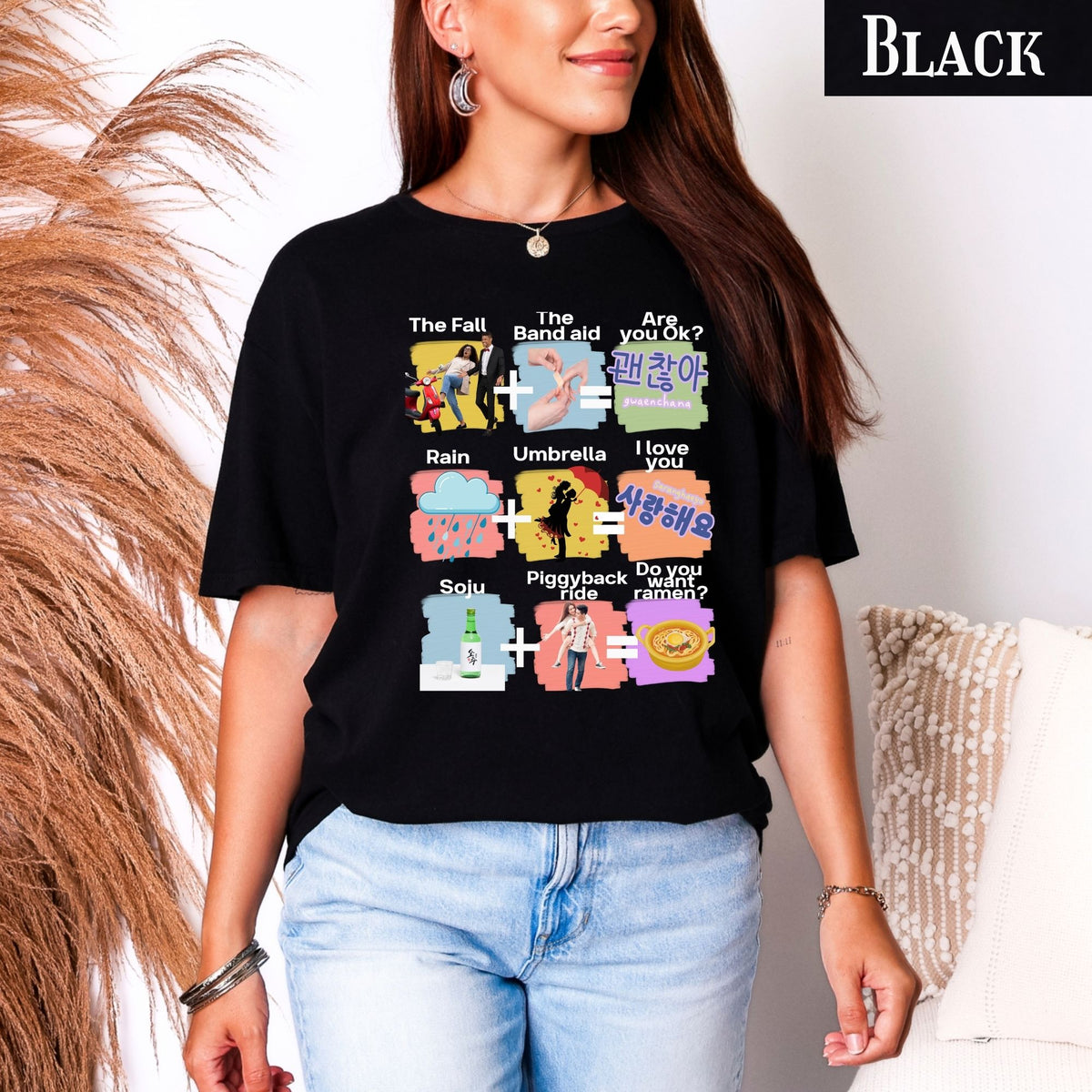 KDrama Cliche Mashup T-Shirt | K-Pop Phrases, Icons, funny shirt for kdrama binge watchers
