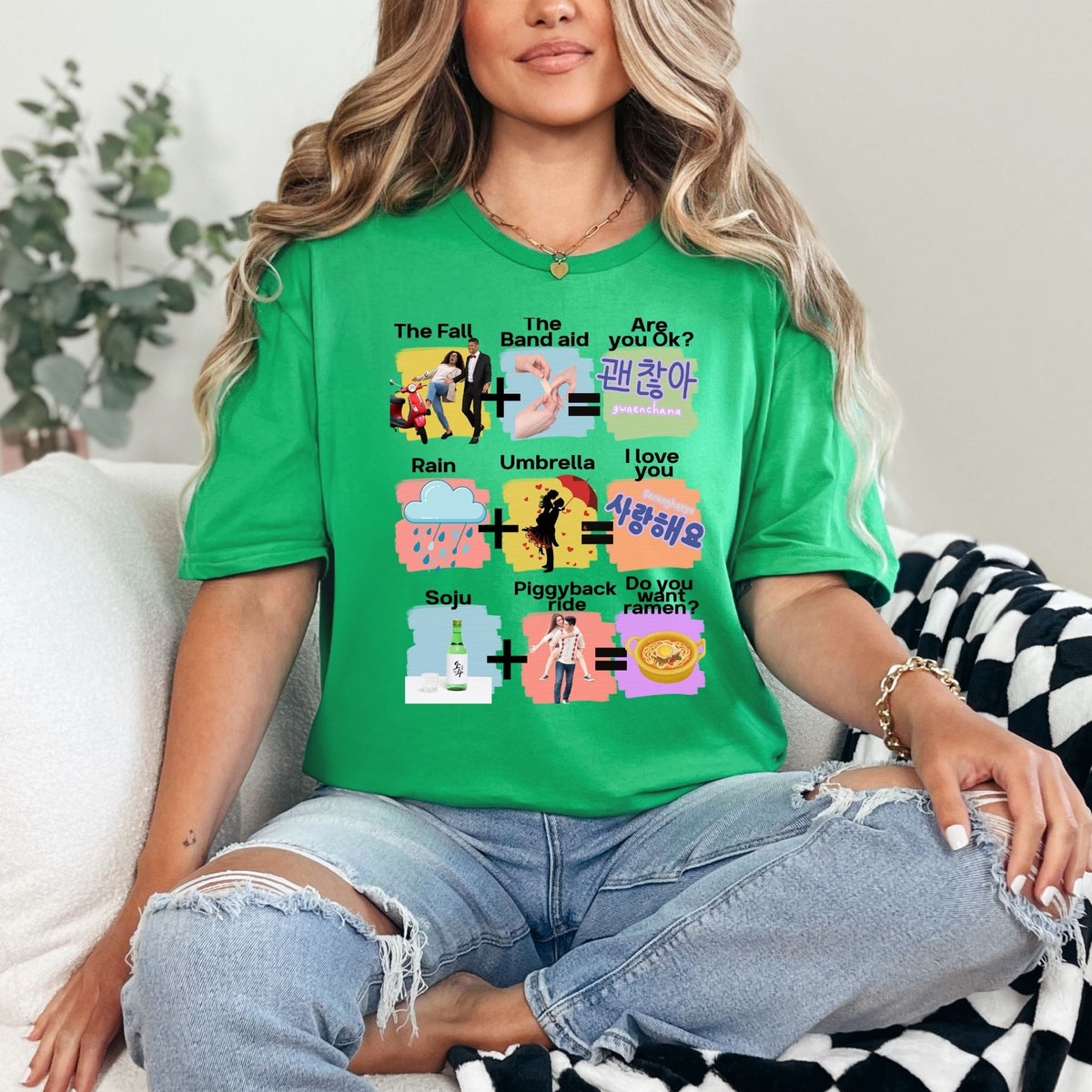 KDrama Cliche Mashup T-Shirt | K-Pop Phrases, Icons, funny shirt for kdrama binge watchers