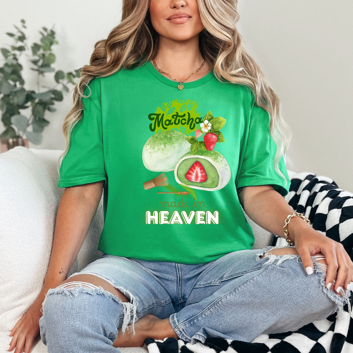 Matcha Mochi T‑Shirt — “Matcha made in Heaven” Cute Japanese Dessert Tee