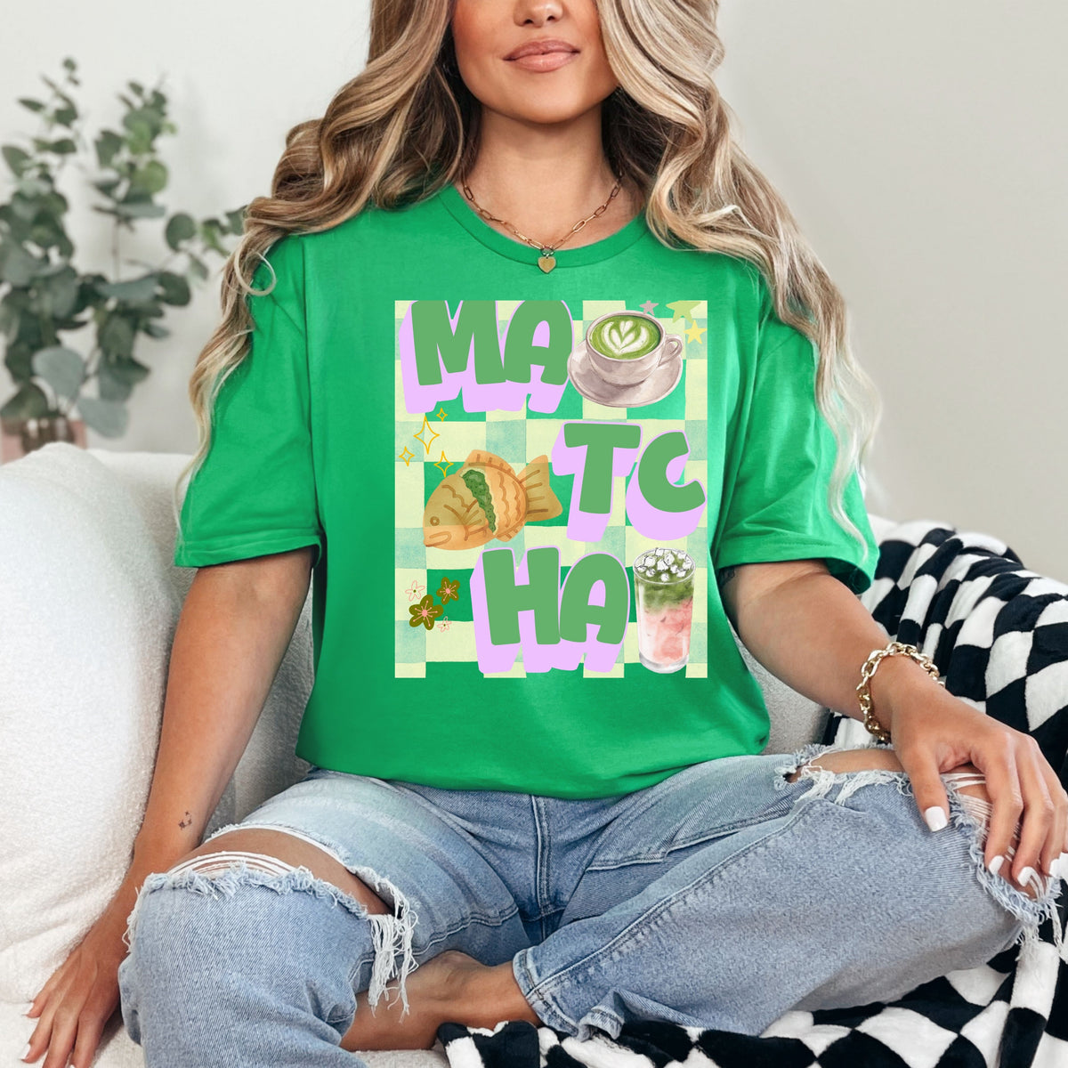 Matcha Latte T-Shirt | Retro Matcha Tea Illustration