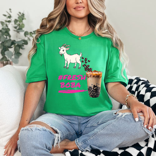#FRESH BOBA Goat Bubble Tea T-Shirt