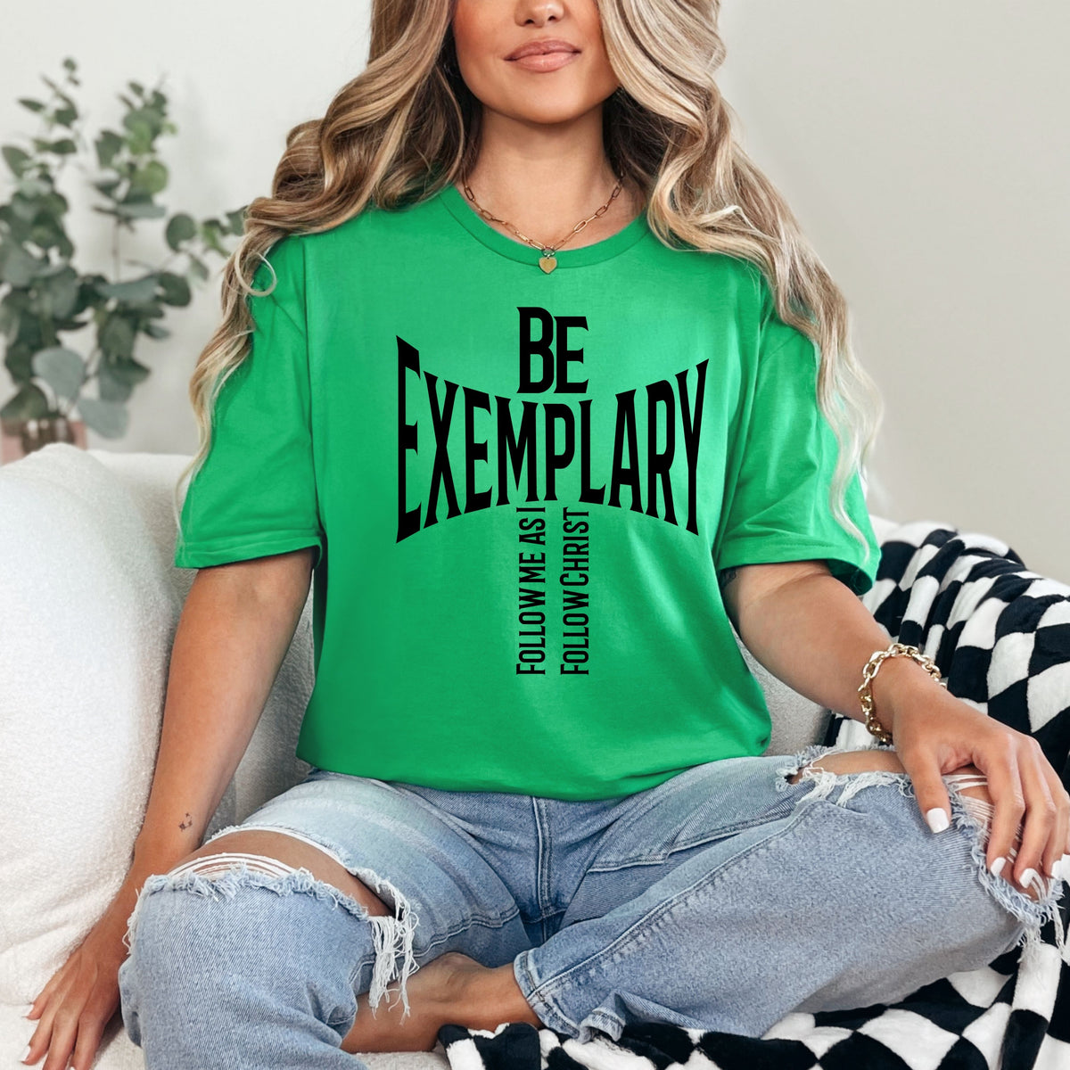 Christian T-Shirt: Be Exemplary Follow Me As I Follow Christ Faith Tee