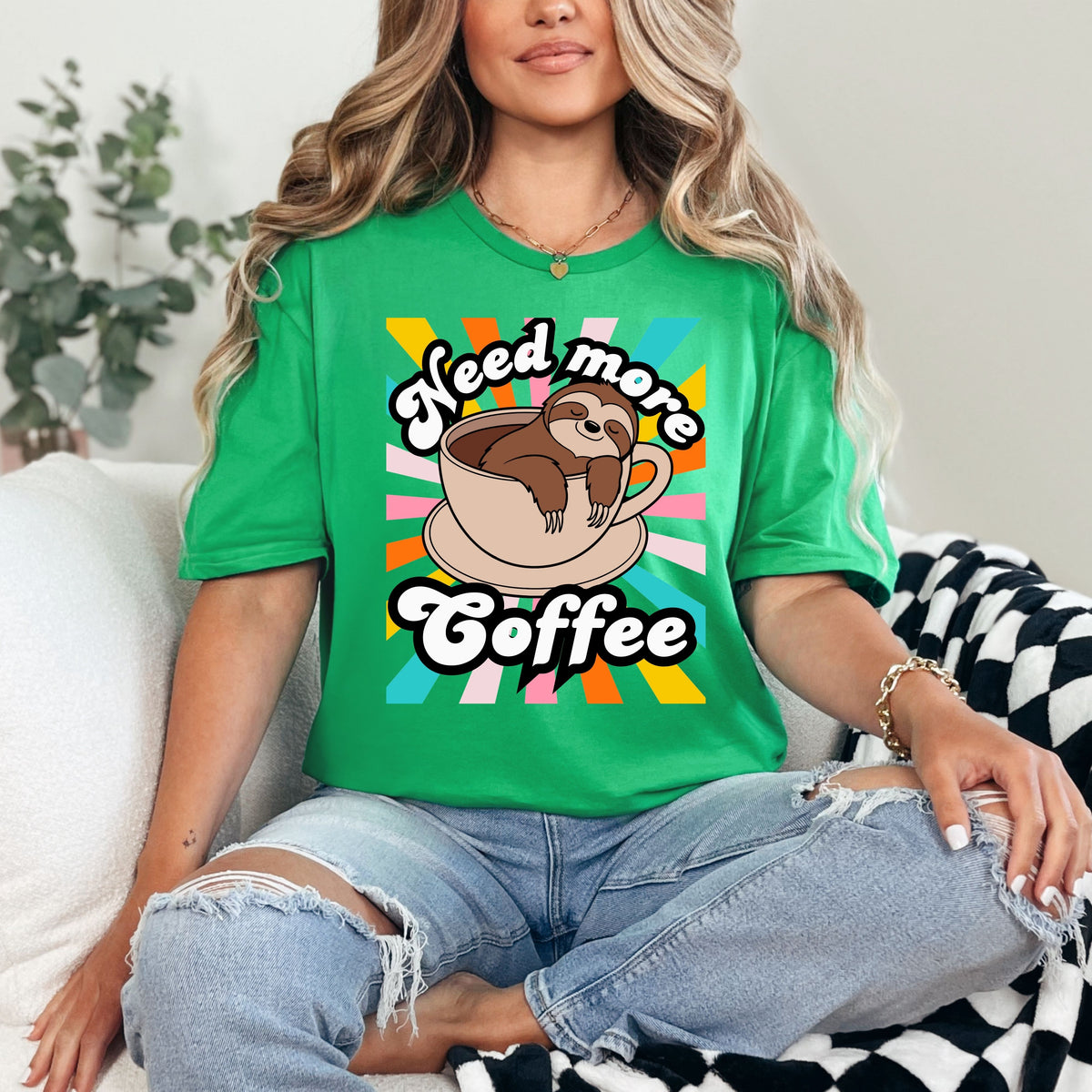 Cute Coffee Sloth Unisex Softstyle T-Shirt, Funny Tee, Gift for Coffee Lovers, Relaxation Vibe, Great for Casual Wear, Birthday Gift