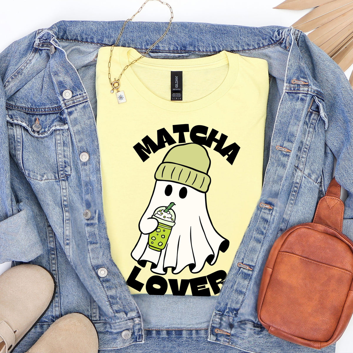 Matcha Lover ghost graphic T-Shirt | Cute matcha tea design