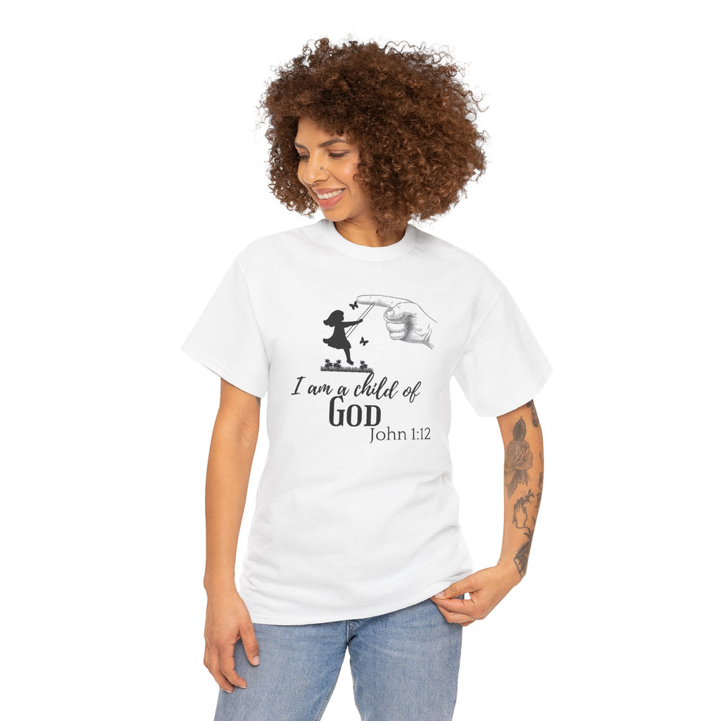 Child of God T-Shirt — “I am a child of GOD” John 1:12 Christian Faith Tee