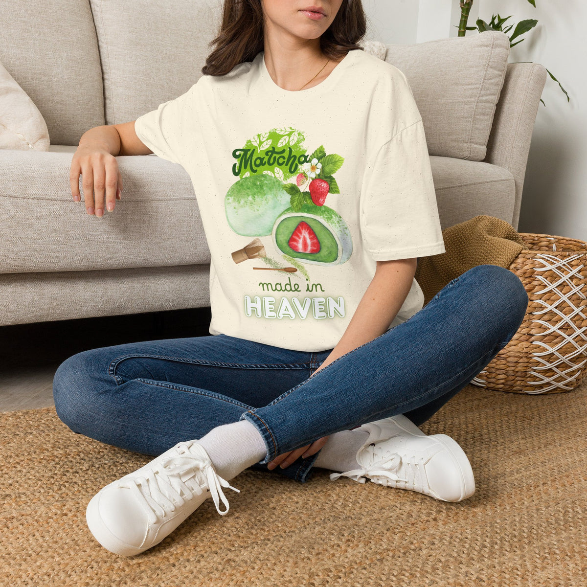 Matcha Mochi T‑Shirt — “Matcha made in Heaven” Cute Japanese Dessert Tee