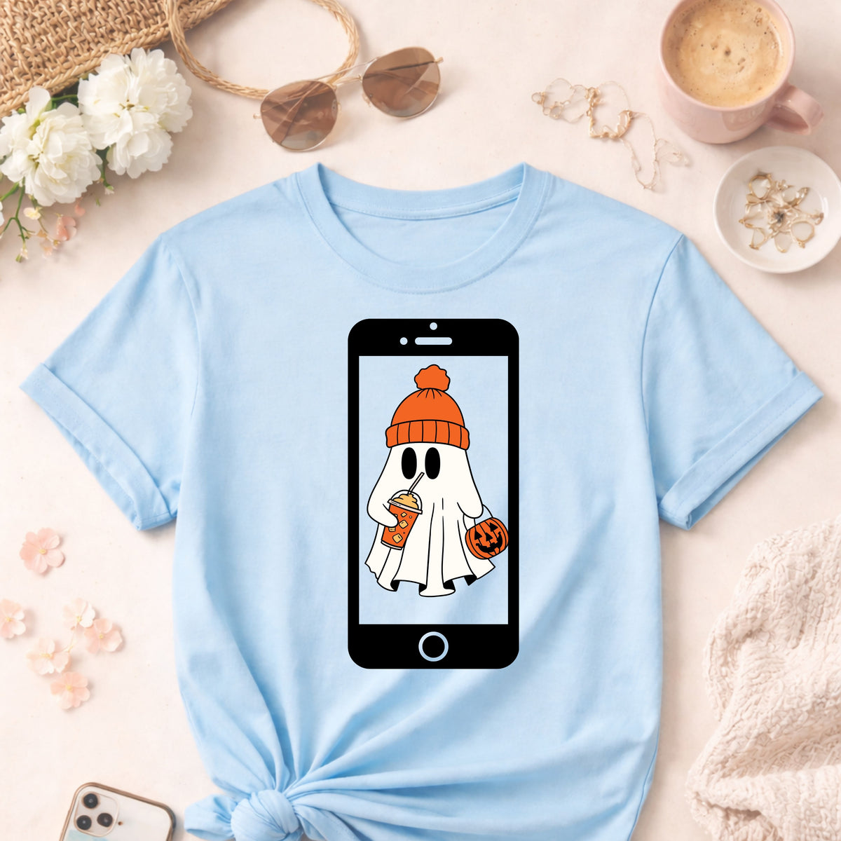 Ghosted meme T-Shirt, funny slang graphic tee for Halloween, ghost design, cell phone meme, trendy statement, funny gift for teens