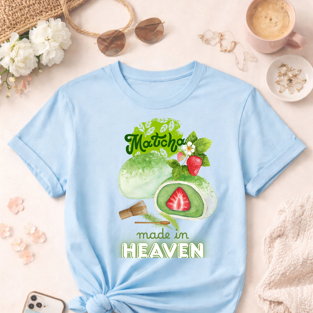 Matcha Mochi T‑Shirt — “Matcha made in Heaven” Cute Japanese Dessert Tee