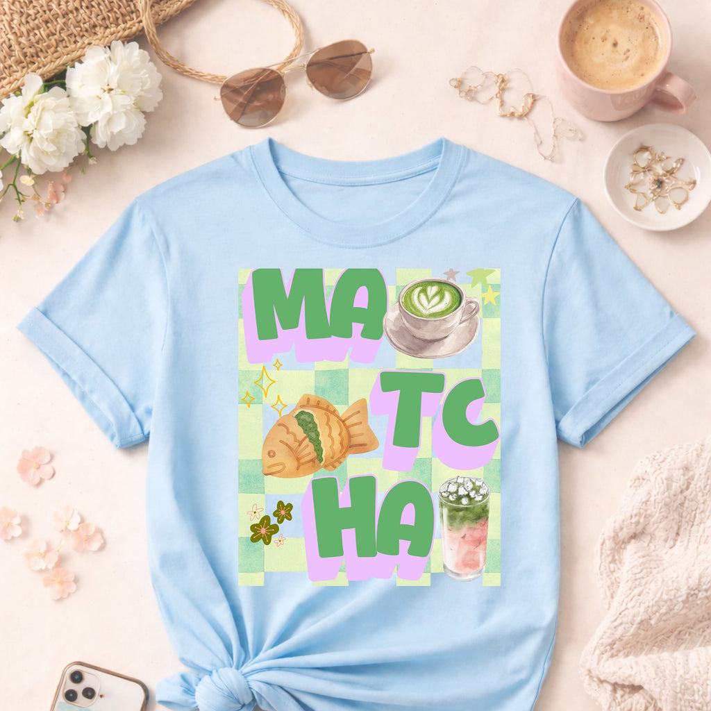 Matcha Latte T-Shirt | Retro Matcha Tea Illustration