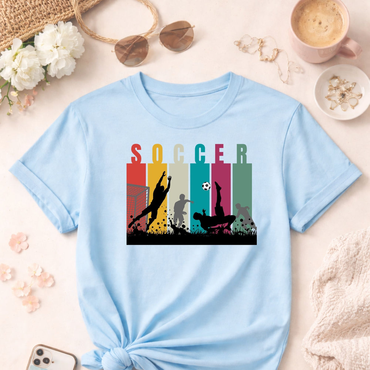 Retro Soccer Silhouette T-Shirt | world cup soccer fan gift