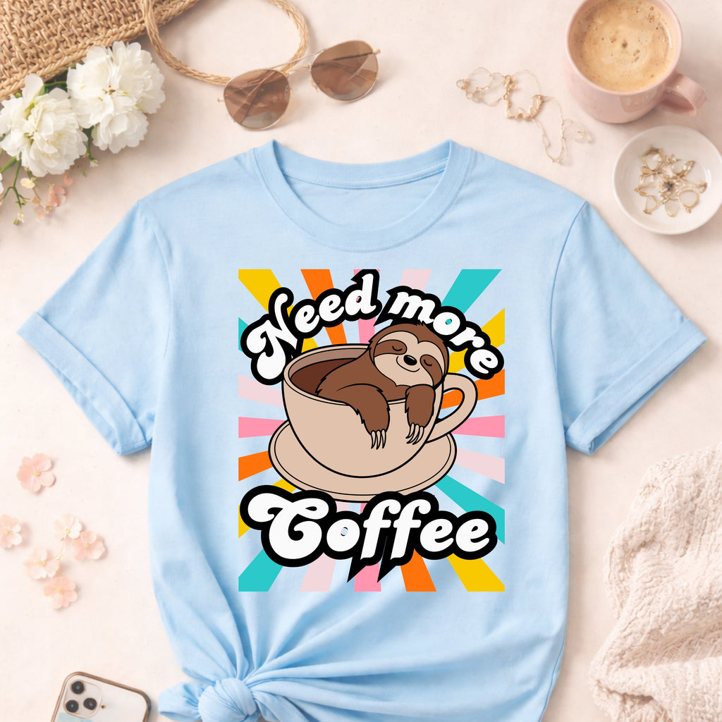 Cute Coffee Sloth Unisex Softstyle T-Shirt, Funny Tee, Gift for Coffee Lovers, Relaxation Vibe, Great for Casual Wear, Birthday Gift