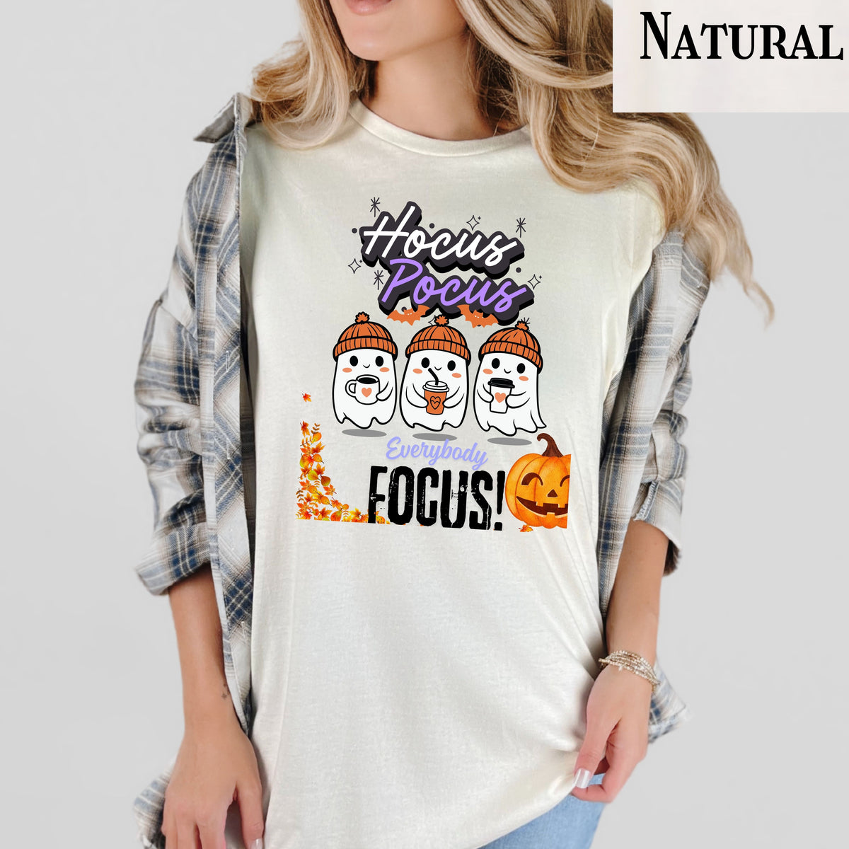 Hocus Pocus Halloween T-Shirt with Ghost Design, Fall Tee, Spooky Cute Halloween Shirt for teachers, Trick-or-Treat, Fall Celebrations