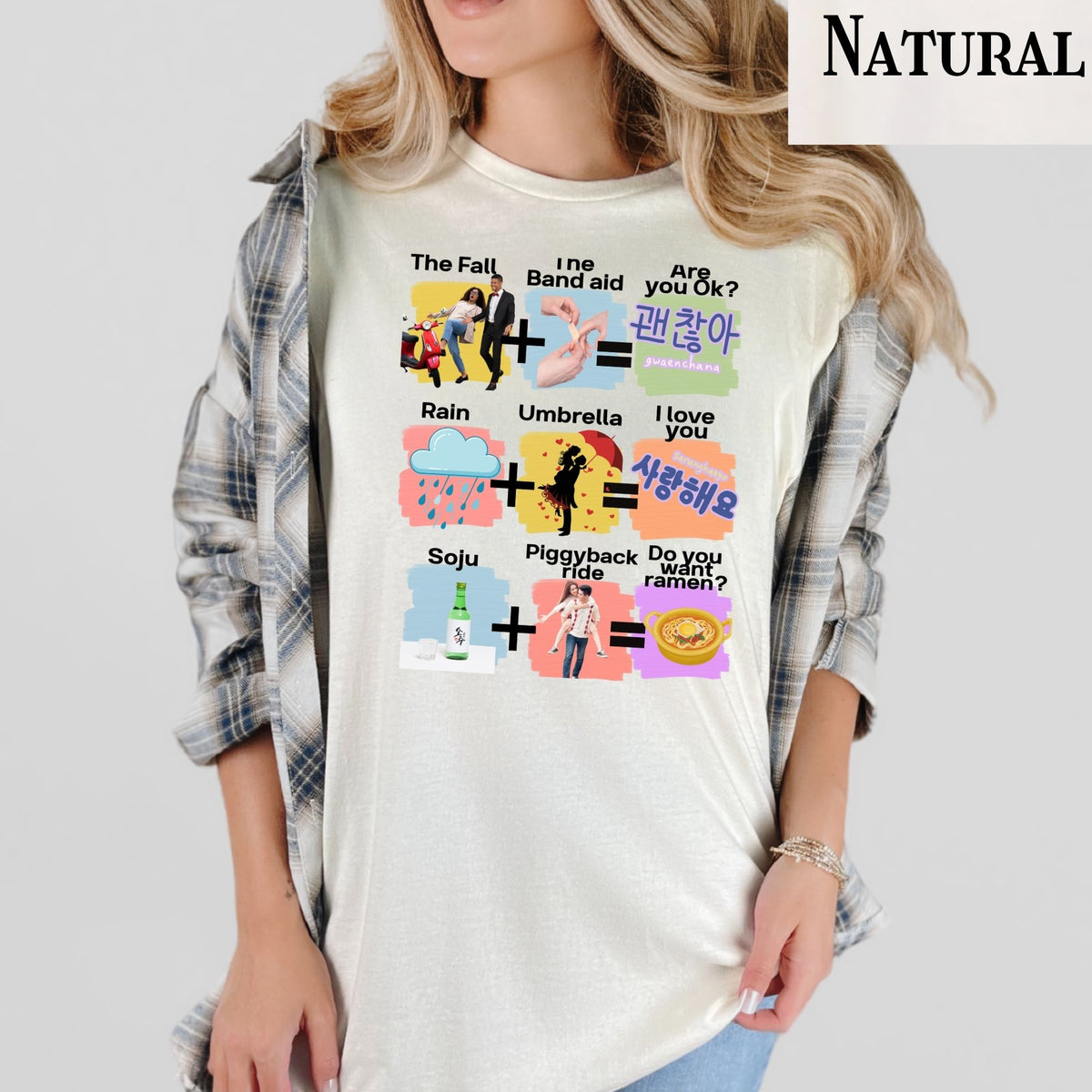 KDrama Cliche Mashup T-Shirt | K-Pop Phrases, Icons, funny shirt for kdrama binge watchers