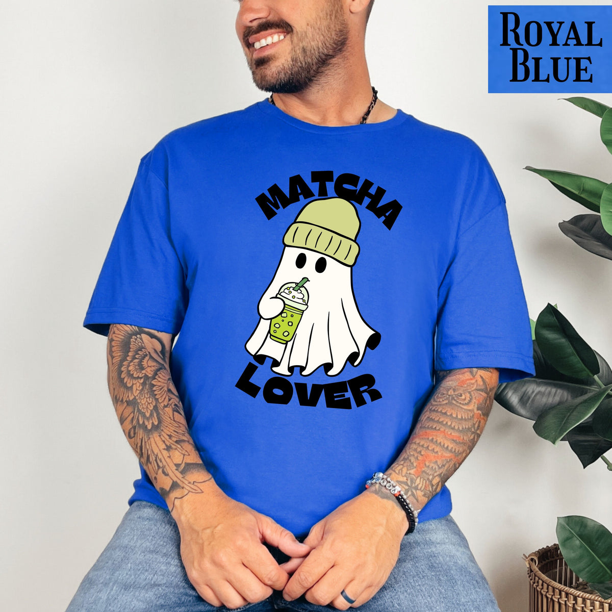 Matcha Lover ghost graphic T-Shirt | Cute matcha tea design