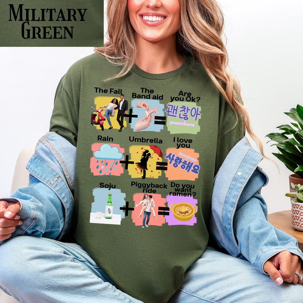 KDrama Cliche Mashup T-Shirt | K-Pop Phrases, Icons, funny shirt for kdrama binge watchers