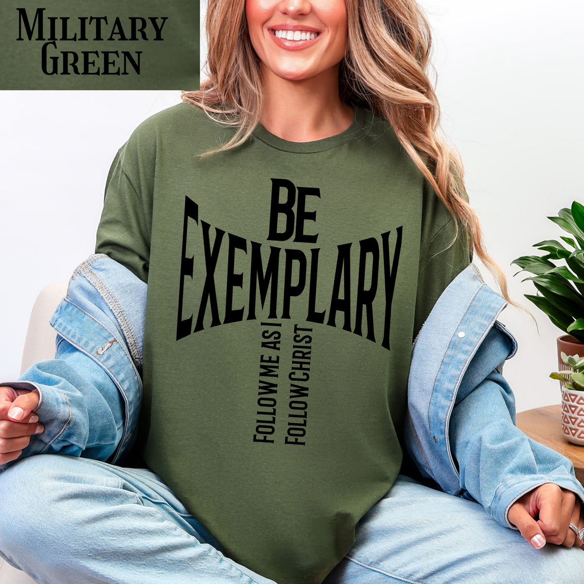 Christian T-Shirt: Be Exemplary Follow Me As I Follow Christ Faith Tee