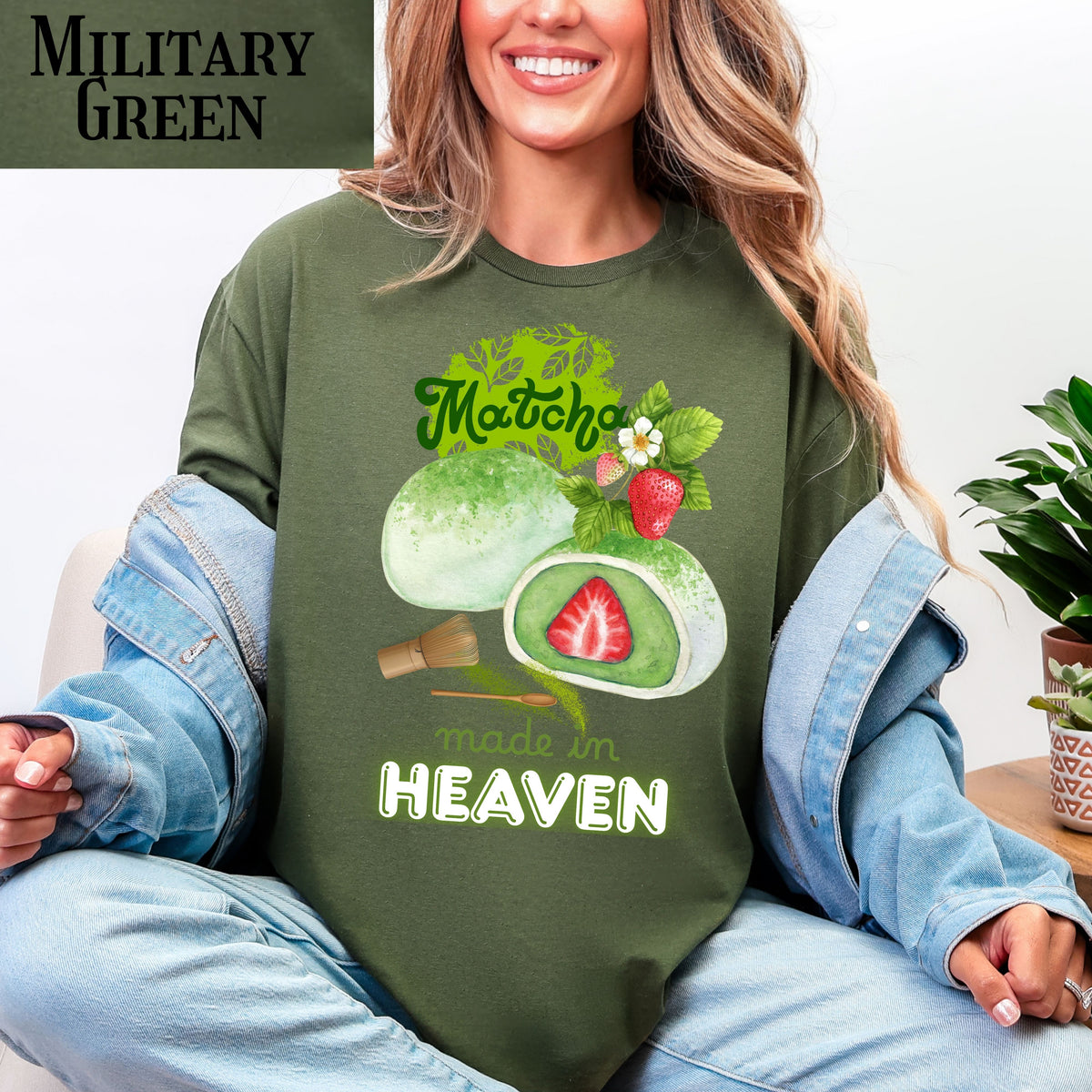 Matcha Mochi T‑Shirt — “Matcha made in Heaven” Cute Japanese Dessert Tee