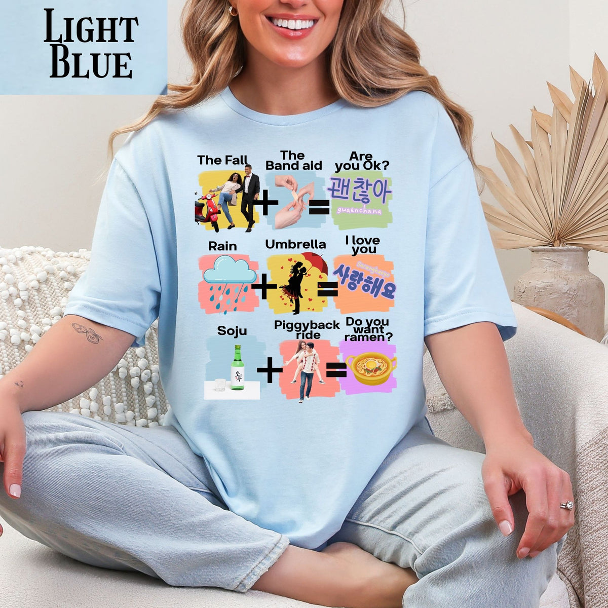 KDrama Cliche Mashup T-Shirt | K-Pop Phrases, Icons, funny shirt for kdrama binge watchers